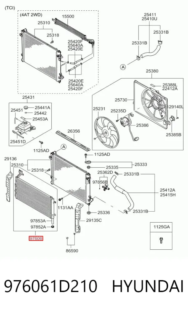 Радиатор кондиционера 976061D210 Hyundai/Kia