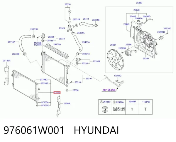 Радиатор кондиционера 976061W001 Hyundai/Kia