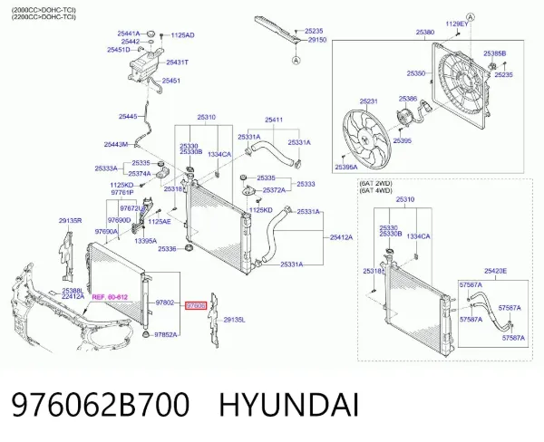 Радиатор кондиционера 976062B700 Hyundai/Kia