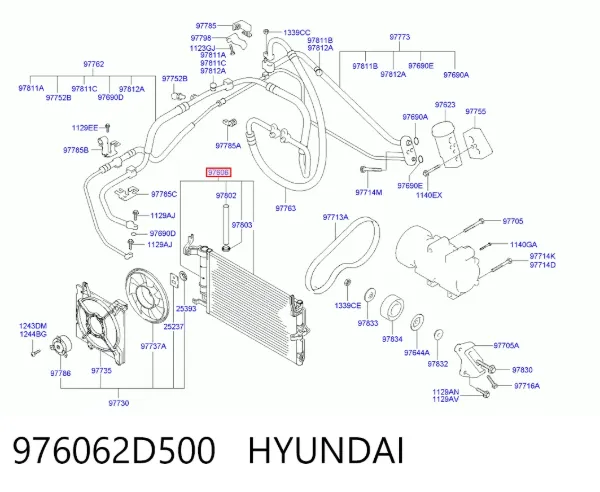 Радиатор кондиционера 976062D500 Hyundai/Kia
