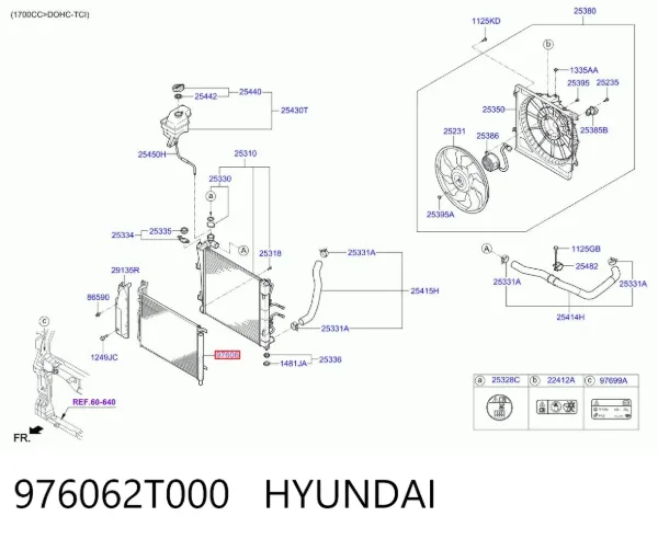 Радиатор кондиционера 976062T000 Hyundai/Kia