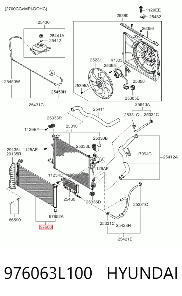 Радиатор кондиционера 976063L100 Hyundai/Kia