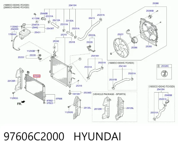 Радиатор кондиционера 97606C2000 Hyundai/Kia