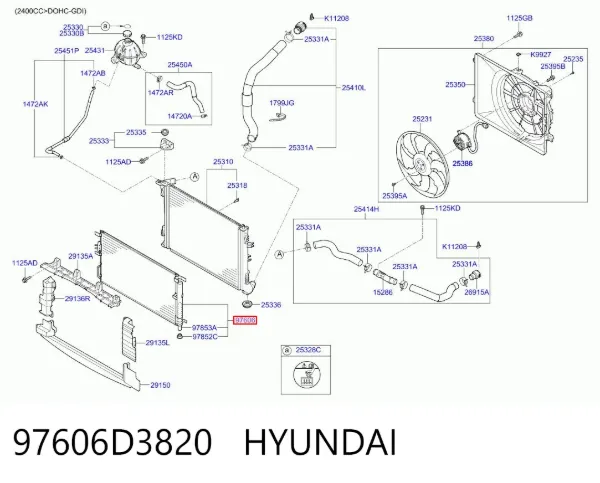 Радиатор кондиционера 97606D3820 Hyundai/Kia