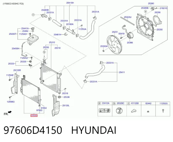 Радиатор кондиционера 97606D4150 Hyundai/Kia
