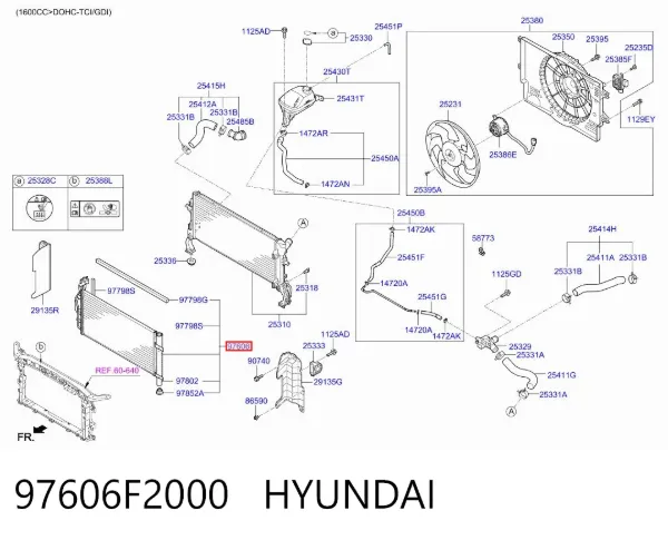 Радиатор кондиционера 97606F2000 Hyundai/Kia