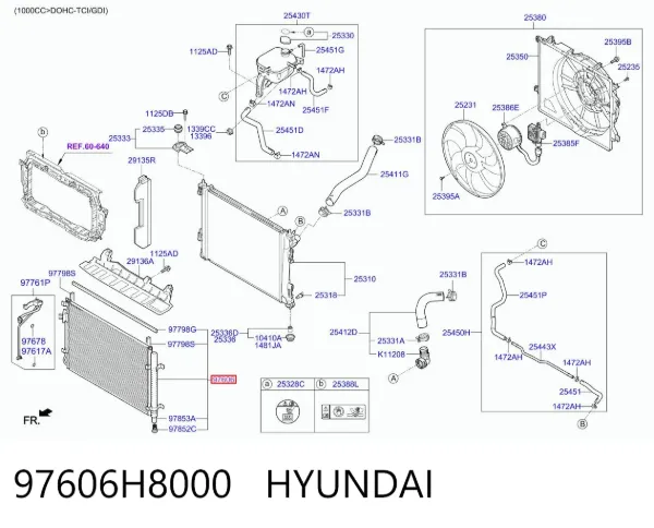 Радиатор кондиционера 97606H8000 Hyundai/Kia