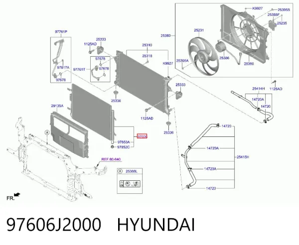 Радиатор кондиционера 97606J2000 Hyundai/Kia