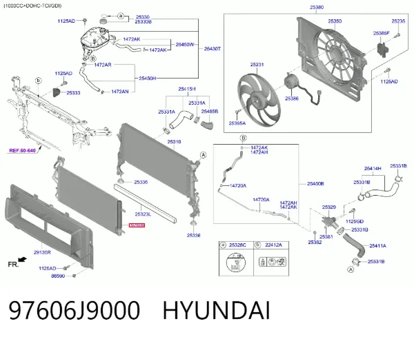 Радиатор кондиционера 97606J9000 Hyundai/Kia