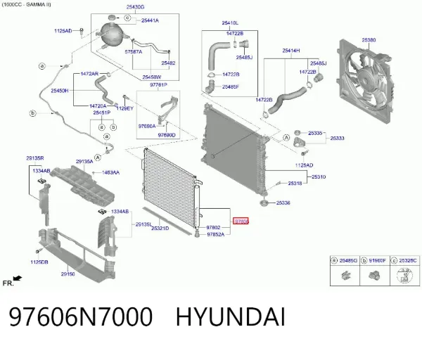 Радиатор кондиционера 97606N7000 Hyundai/Kia