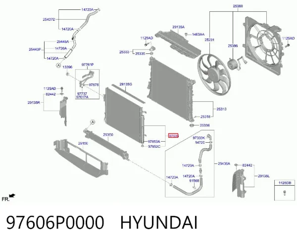 Радиатор кондиционера 97606P0000 Hyundai/Kia