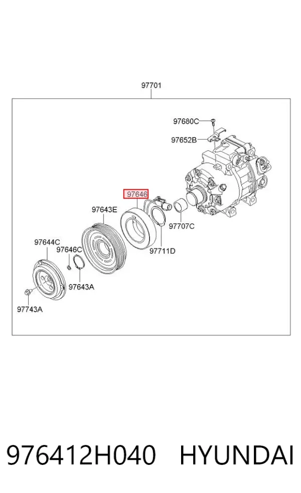 Муфта компрессора кондиционера 976412H040 Hyundai/Kia