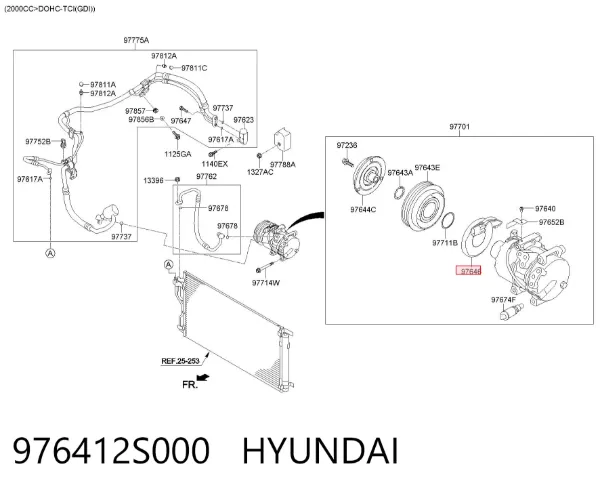 Муфта компрессора кондиционера 976412S000 Hyundai/Kia