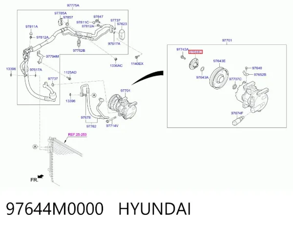 Шкив компрессора кондиционера 97644M0000 Hyundai/Kia