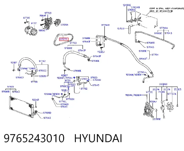 Ремень генератора 9765243010 Hyundai/Kia