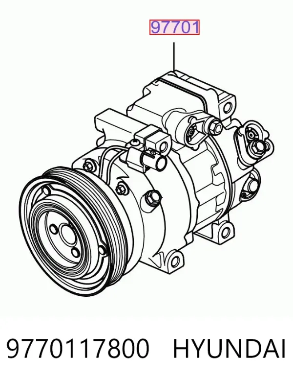 Компрессор кондиционера 9770117800 Hyundai/Kia