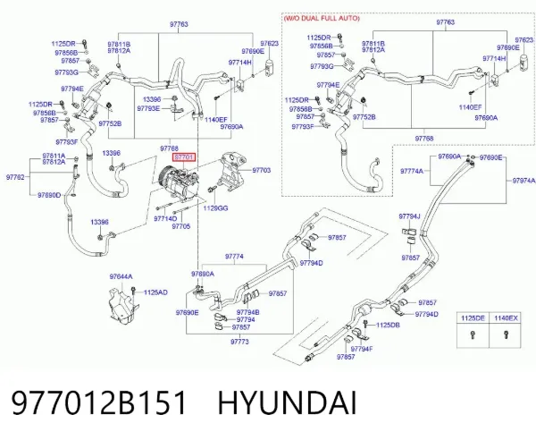 Компрессор кондиционера 977012B151 Hyundai/Kia