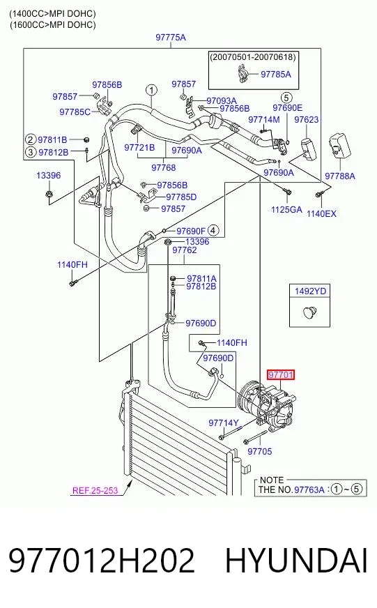 Компрессор кондиционера 977012H202 Hyundai/Kia