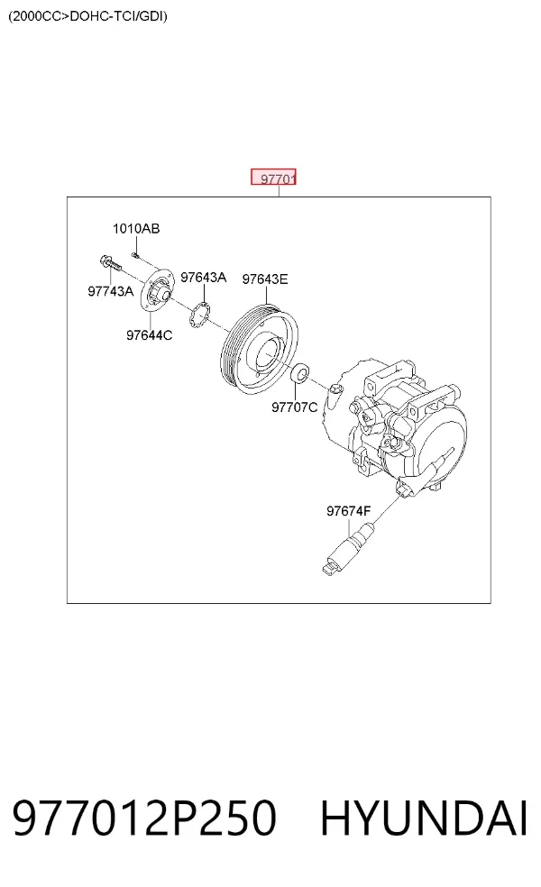 Компрессор кондиционера 977012P250 Hyundai/Kia