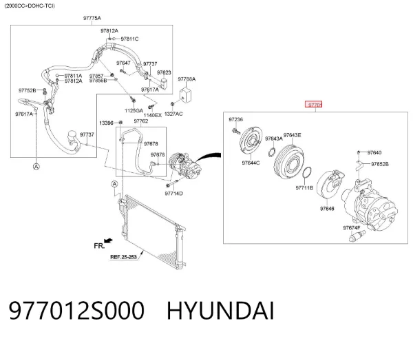 Компрессор кондиционера 977012S000 Hyundai/Kia