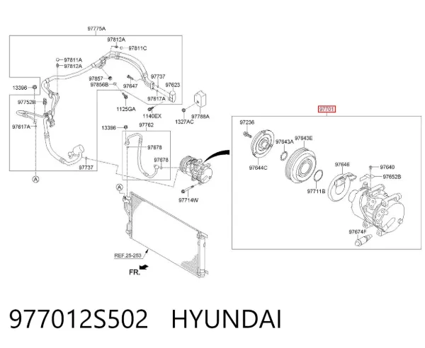 Компрессор кондиционера 977012S502 Hyundai/Kia