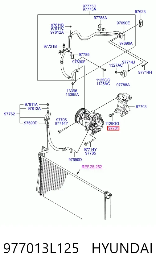 Компрессор кондиционера 977013L125 Hyundai/Kia