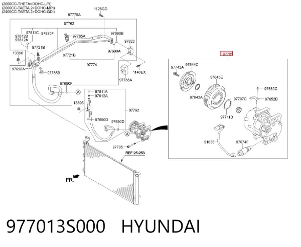 Компрессор кондиционера 977013S000 Hyundai/Kia