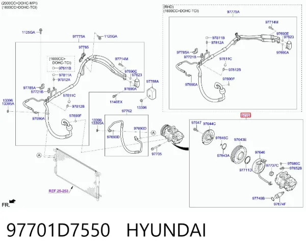 Компрессор кондиционера 97701D7550 Hyundai/Kia