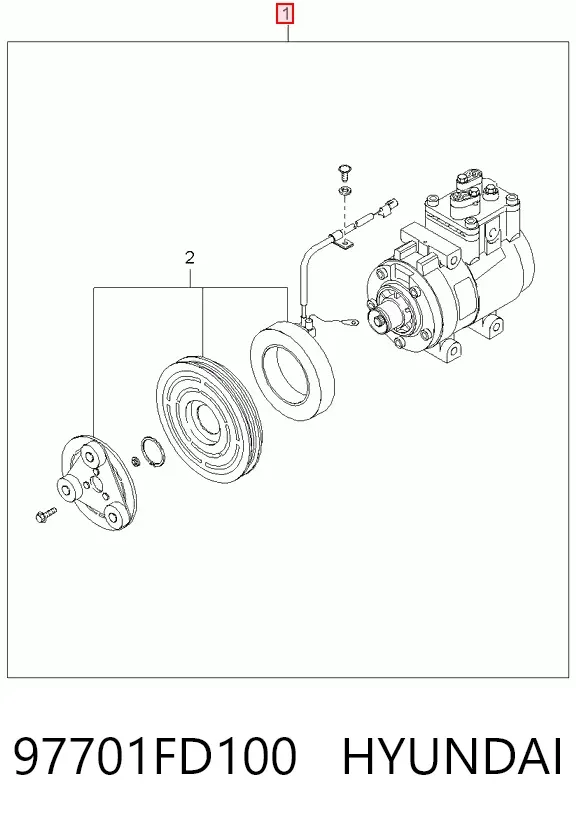 Компрессор кондиционера 97701FD100 Hyundai/Kia