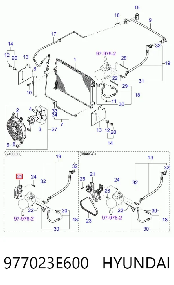 Натяжной ролик 977023E600 Hyundai/Kia