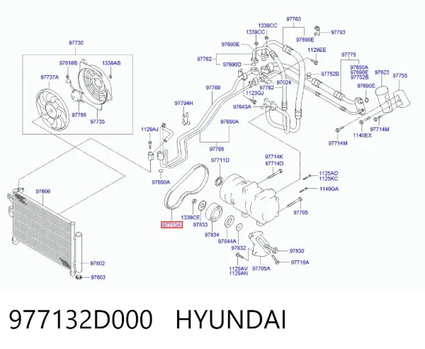 Ремень генератора 977132D000 Hyundai/Kia