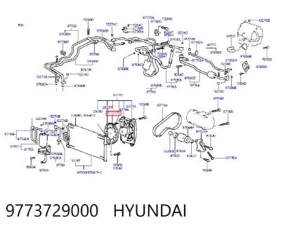 Вентилятор (крыльчатка) радиатора кондиционера HYUNDAI 9773729000