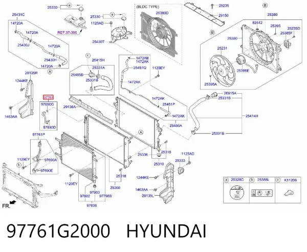 Шланг кондиционера, от заднего испарителя к компрессору 97761G2000 Hyundai/Kia