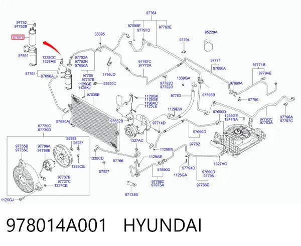 Осушитель кондиционера 978014A001 Hyundai/Kia