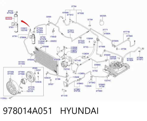 Осушитель кондиционера 978014A051 Hyundai/Kia