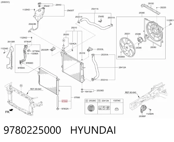 Осушитель кондиционера 9780225000 Hyundai/Kia