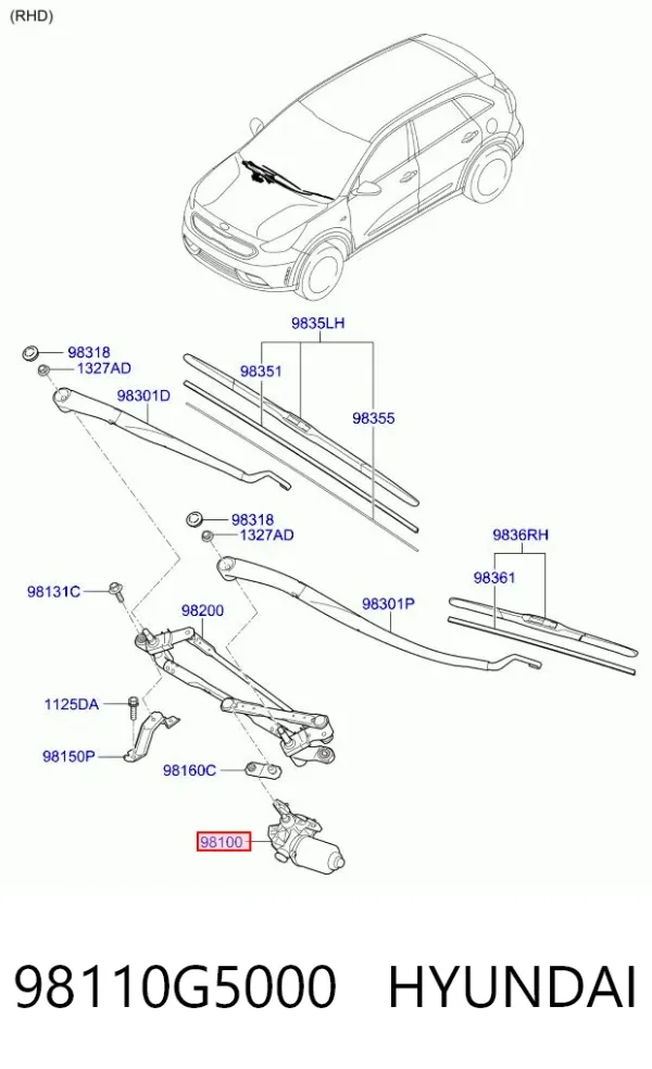 Мотор дворников 98110G5000 Hyundai/Kia