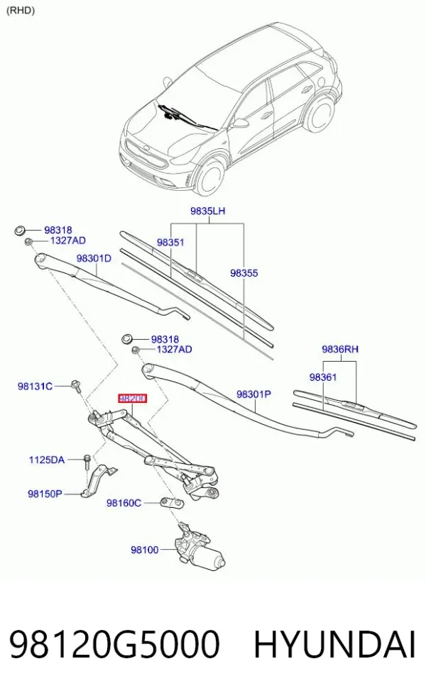 Трапеция дворников 98120G5000 Hyundai/Kia