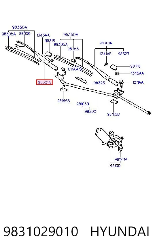Поводок стеклоочистителя 9831029010 Hyundai/Kia