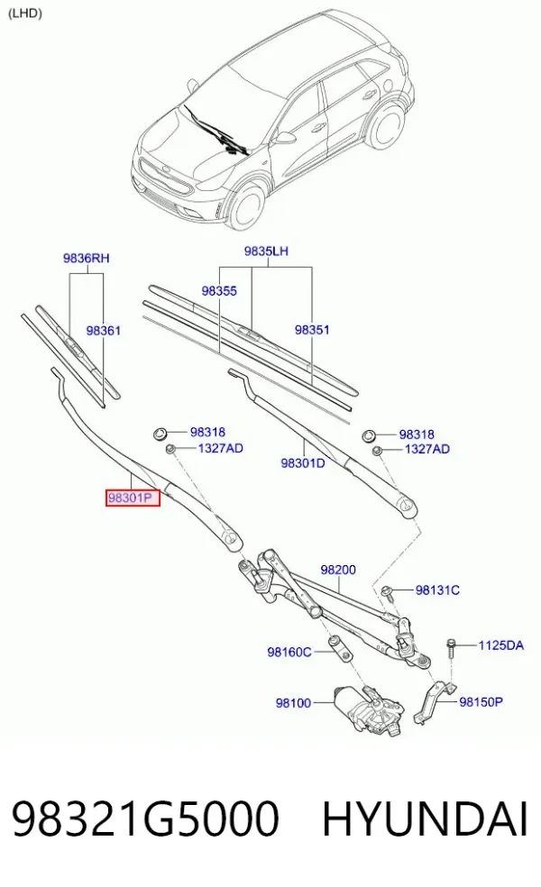 Поводок стеклоочистителя 98321G5000 Hyundai/Kia
