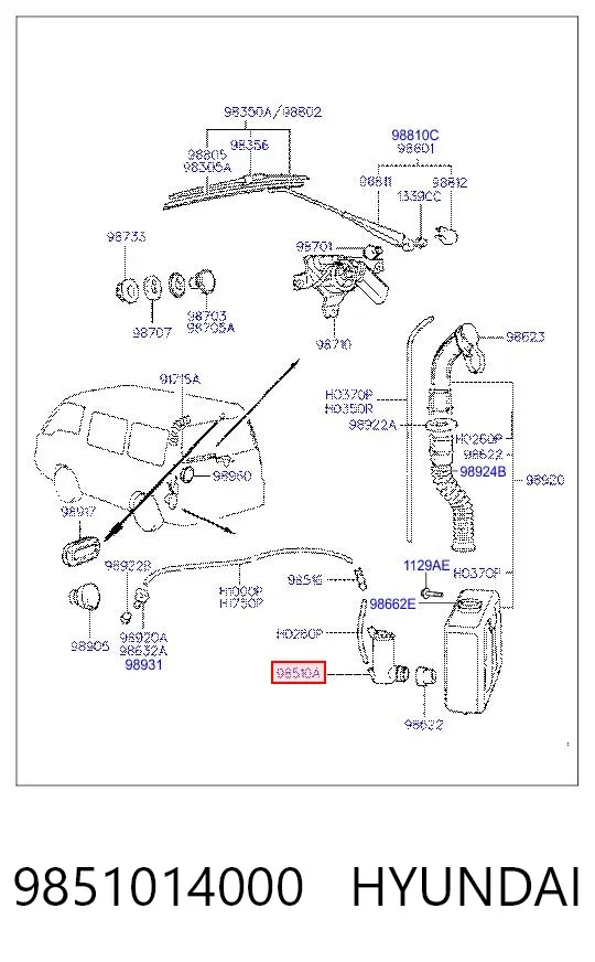 Моторчик омывателя 9851014000 Hyundai/Kia