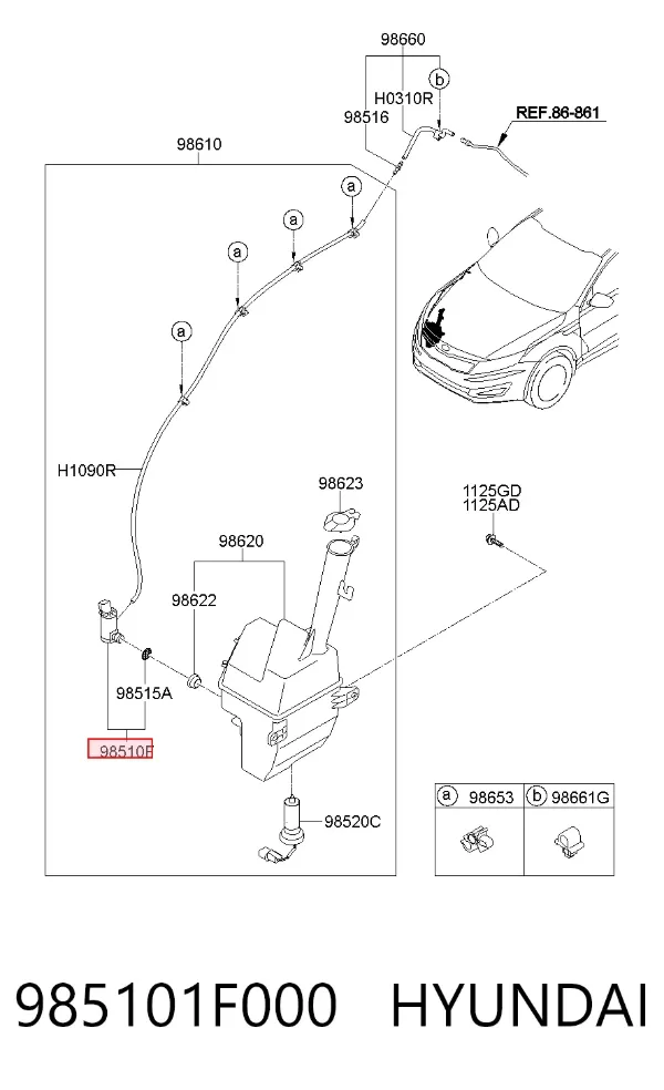 Моторчик омывателя 985101F000 Hyundai/Kia