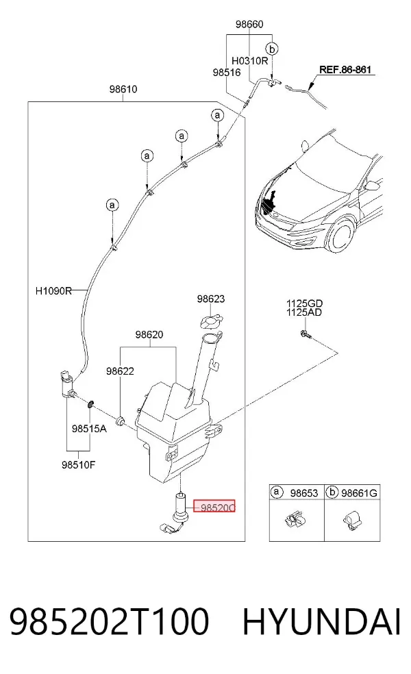 Датчик уровня омывающей жидкости 985202T100 Hyundai/Kia