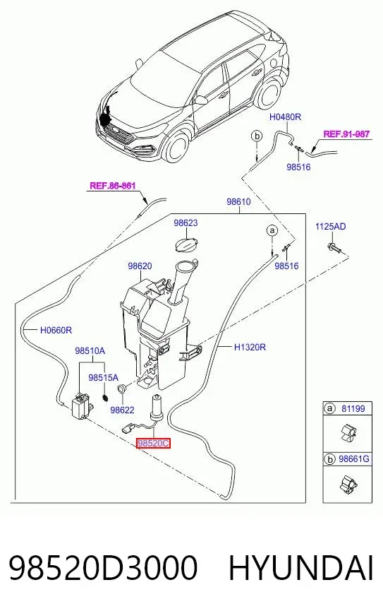 Датчик уровня омывающей жидкости 98520D3000 Hyundai/Kia