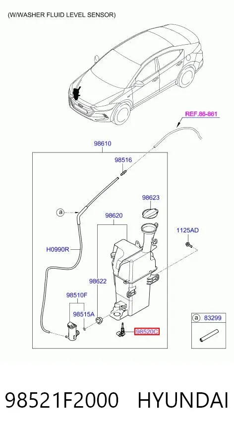 Датчик уровня омывающей жидкости 98521F2000 Hyundai/Kia