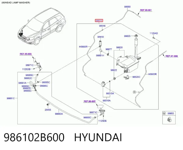 Бачок омывателя 986102B600 Hyundai/Kia