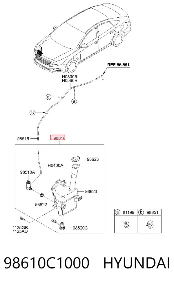 Бачок омывателя 98610C1000 Hyundai/Kia
