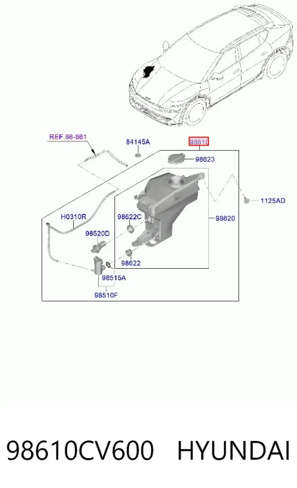 Бачок омывателя 98610CV600 Hyundai/Kia