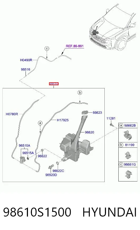 Бачок омывателя 98610S1500 Hyundai/Kia