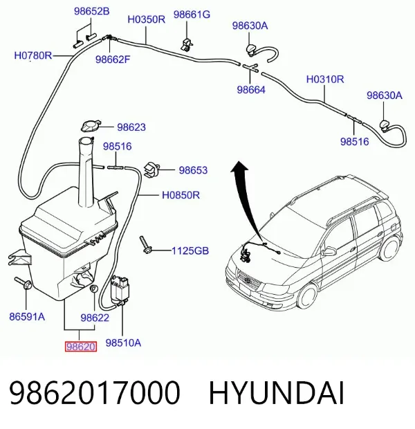 Бачок омывателя Hyundai Matrix FC